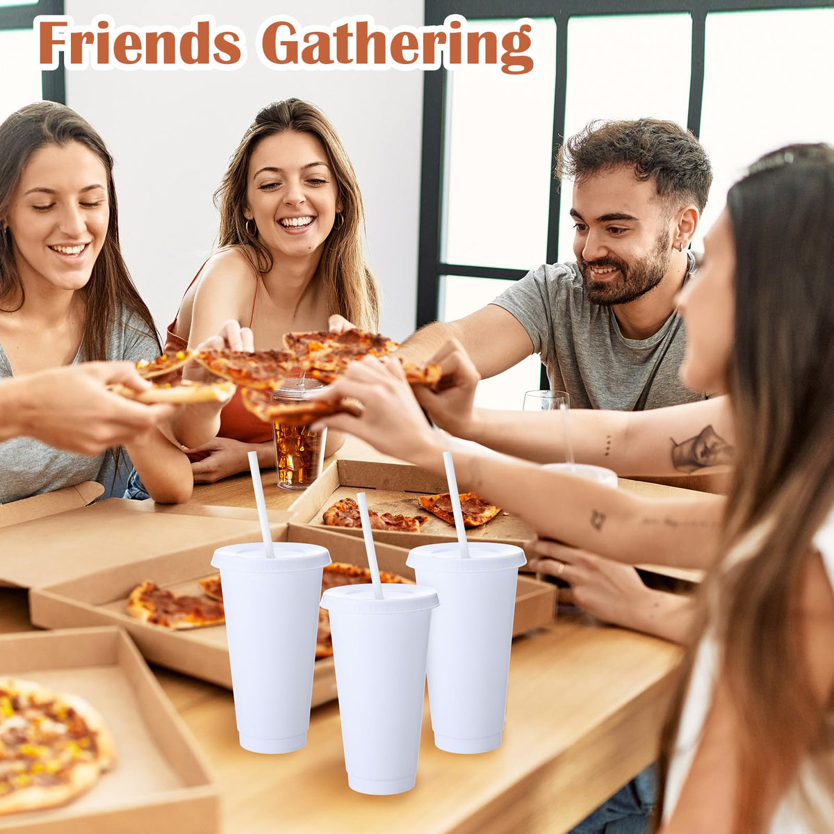 30 Pack Plastic Cups with Lids Straws (30 Count)