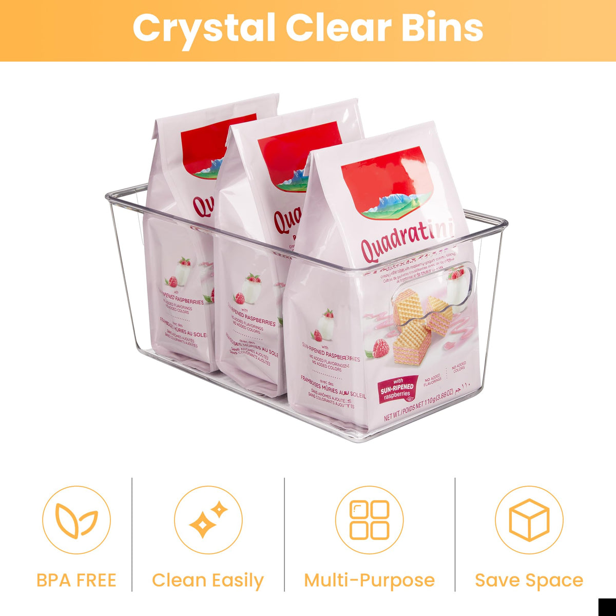 4 Pack Clear Storage Bins (4 Count)