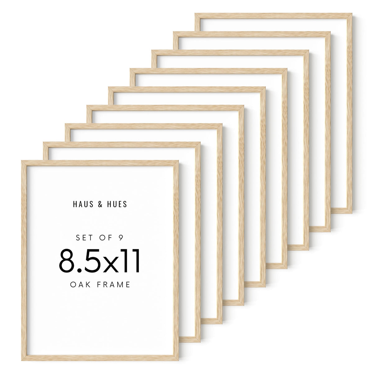 Beige Oak Wood 8.5x11 Picture Frame (9 Count)