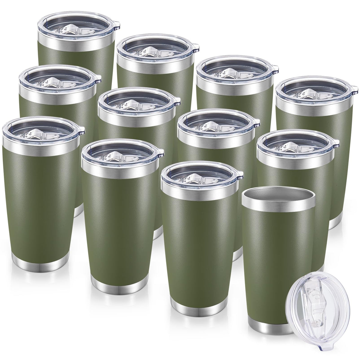 20 oz Tumblers Bulk Stainless Steel Tumbler with Lid (12 Count)
