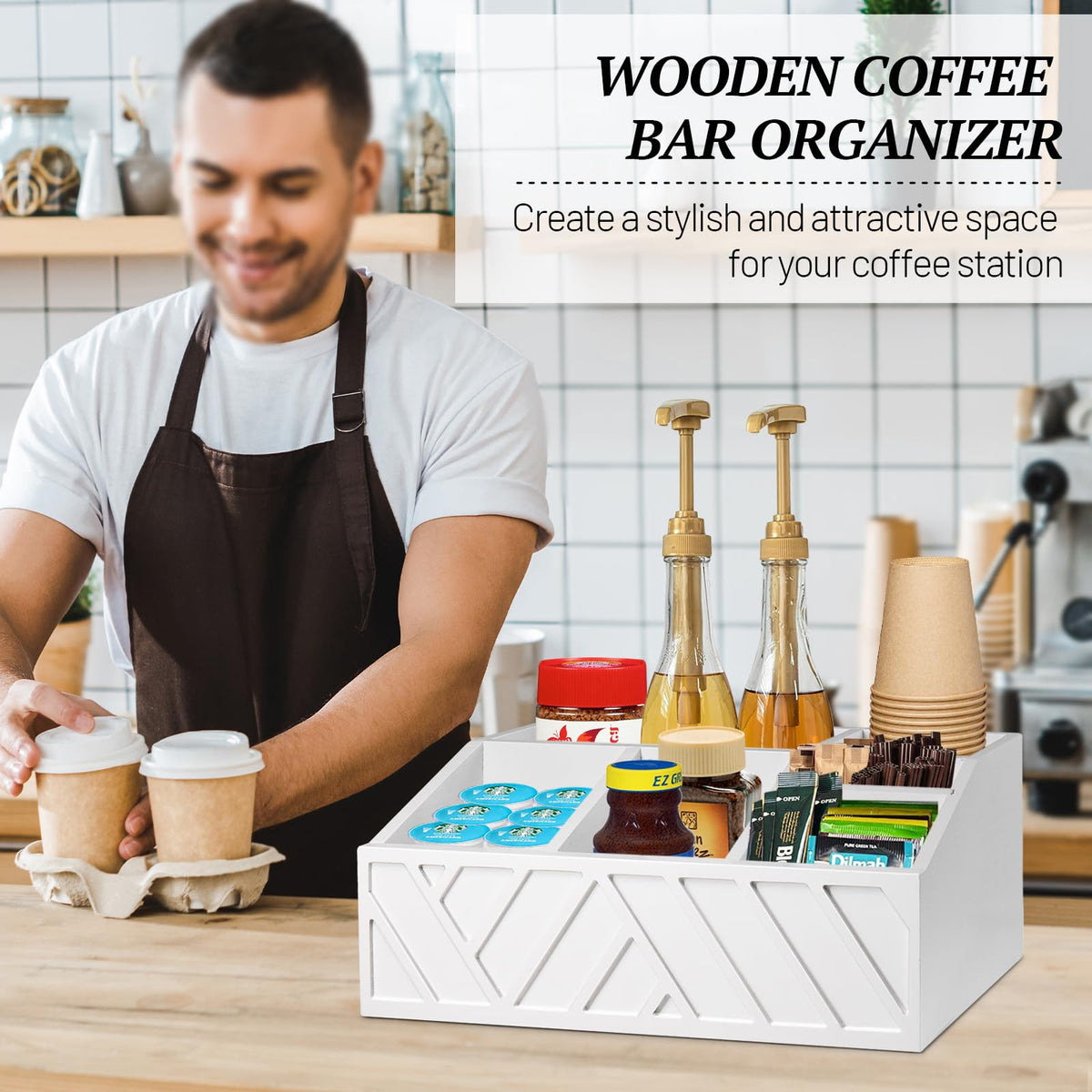 Coffee Station Organizer for Counter (23.52 Ounce)