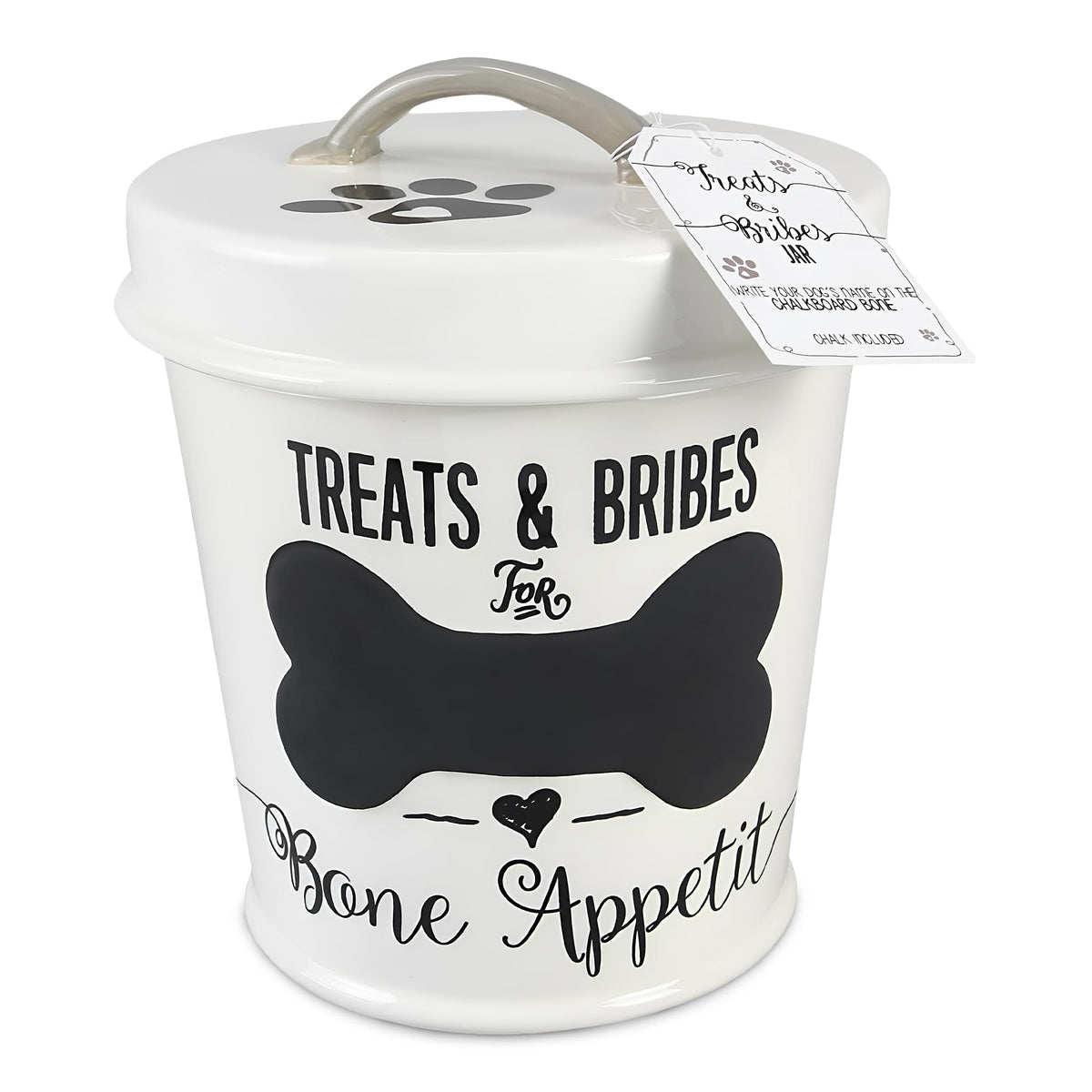 Ceramic Dog Treat Jar for Kitchen Counter