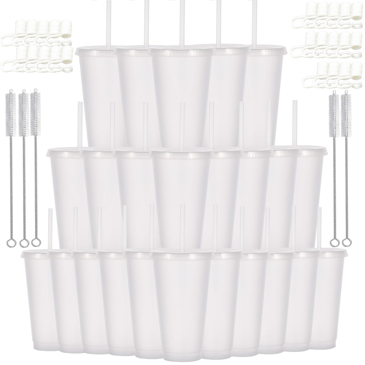 24 oz Reusable Plastic Cups (24 Count)
