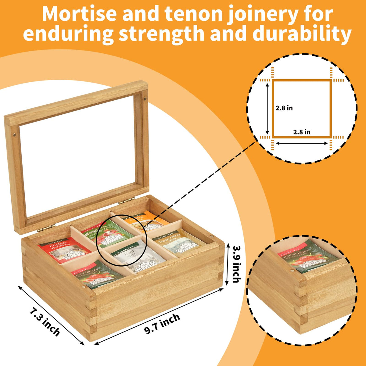 Wood Tea Bag Organizer