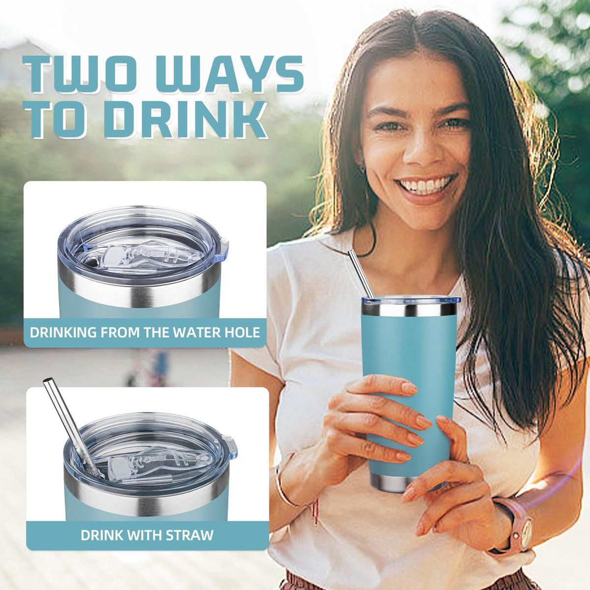 20 oz Tumbler with Lids and Straws (4 Count)