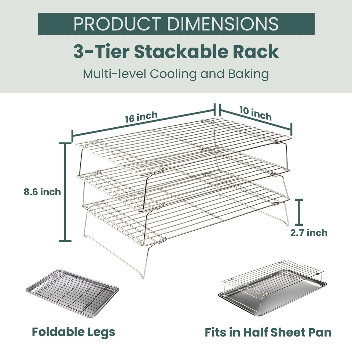 Durable 3 Tiers Stackable (3 Count)