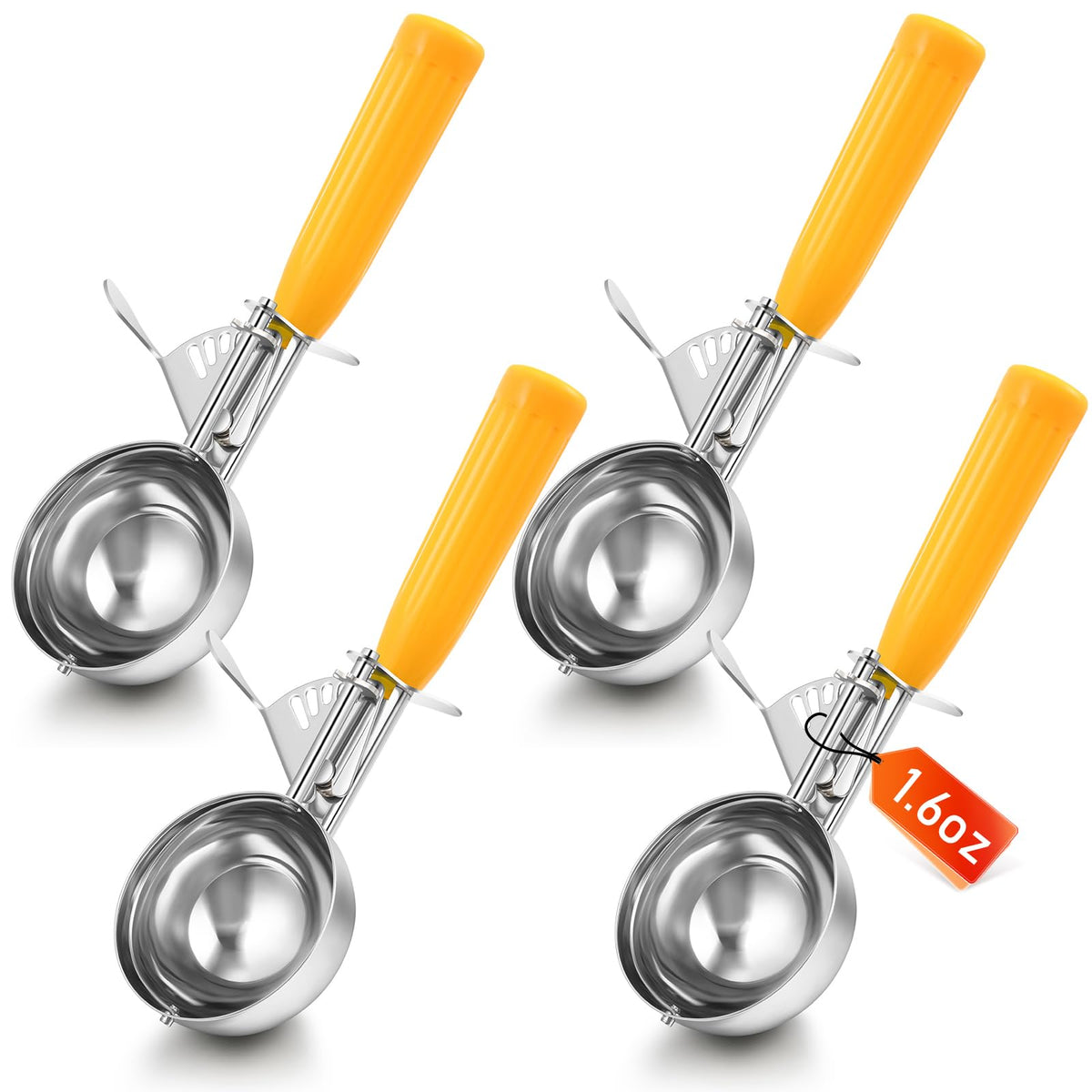 4 Pcs Ice Cream Scooper with Trigger