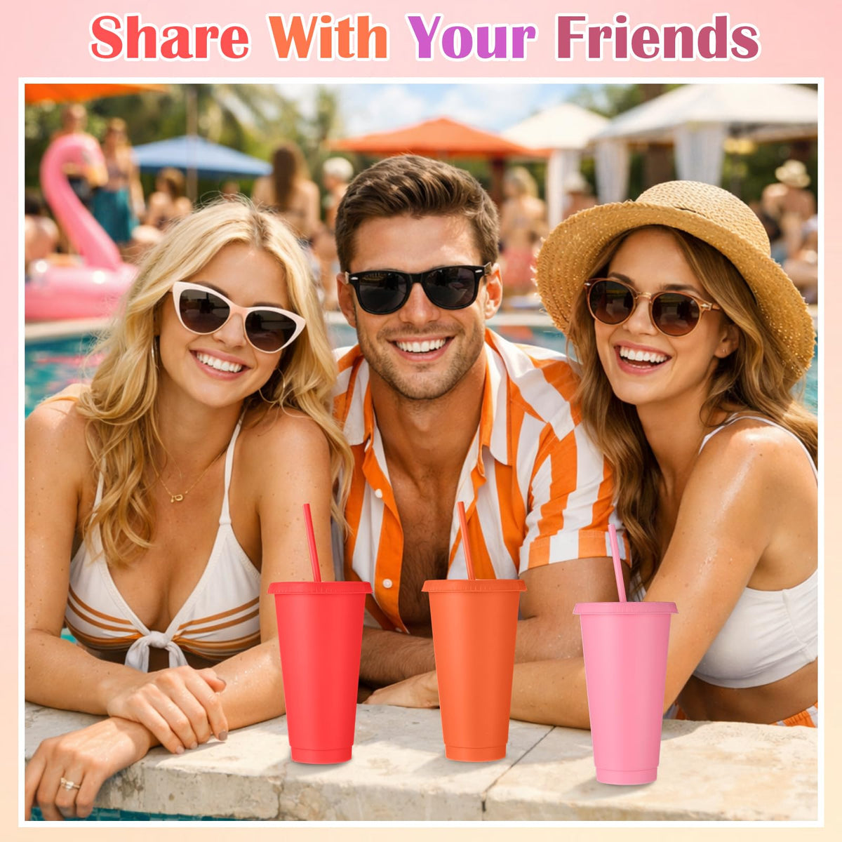 120 Pack Plastic Cups with Lids Straws (120 Count)