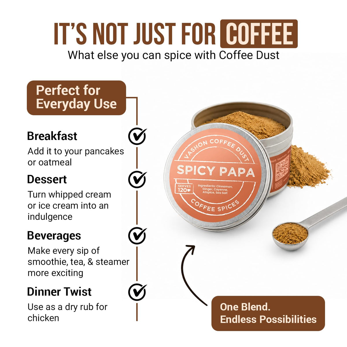 Coffee Dust Spicy Papa Flavoring Powder (2 Ounce)