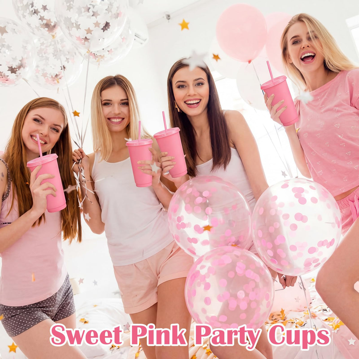 60 Pack Plastic Cups with Lids Straws (60 Count)