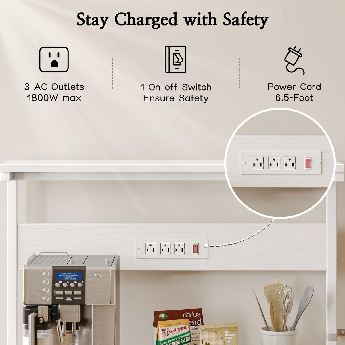 Bakers Rack with Power Outlets