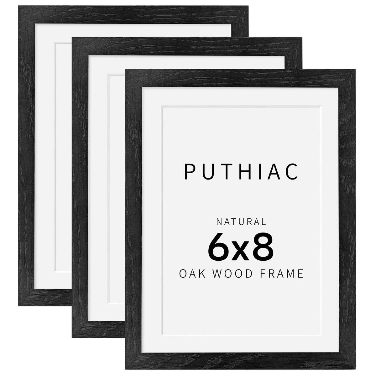 6x8 Solid Oak Wood Picture Frames (3 Count)