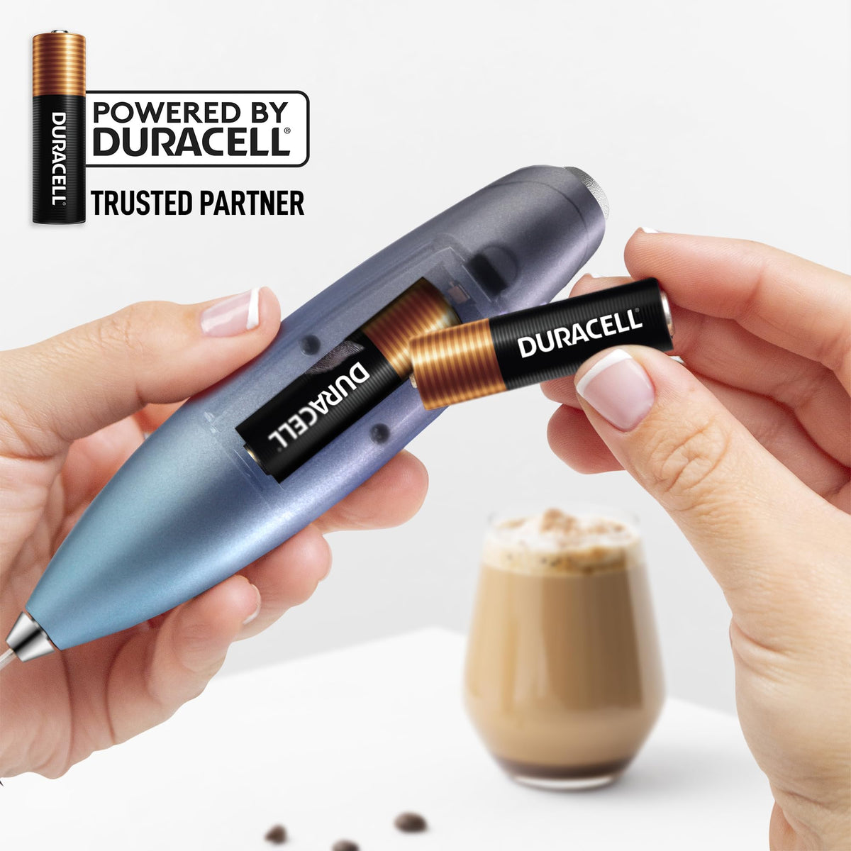 Powerful Milk Frother Wand With Duracell Batteries