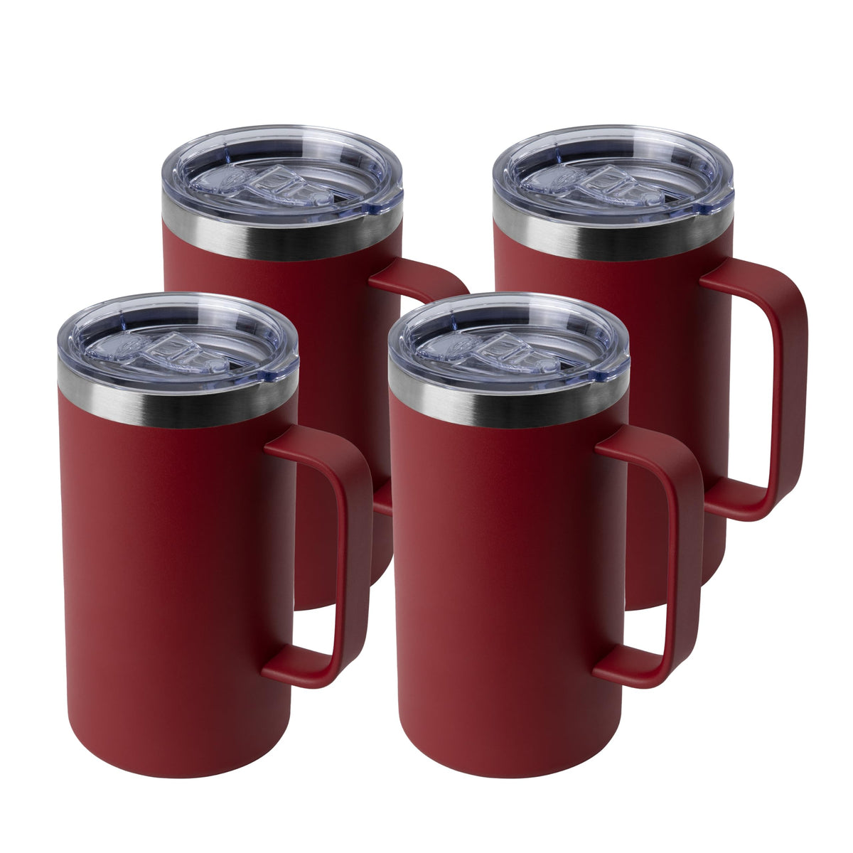 24oz Mug with Handle and Lid (4 Count)