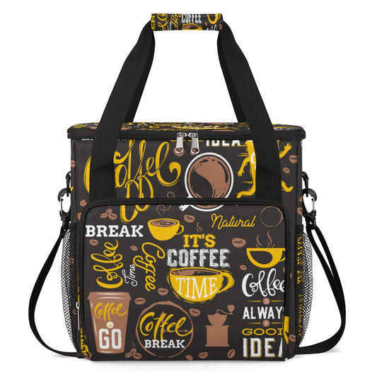 Yellow Coffee Break Cafe Maker Carring Bag Travel Carrying Storage Tote Compatible with Keurig K