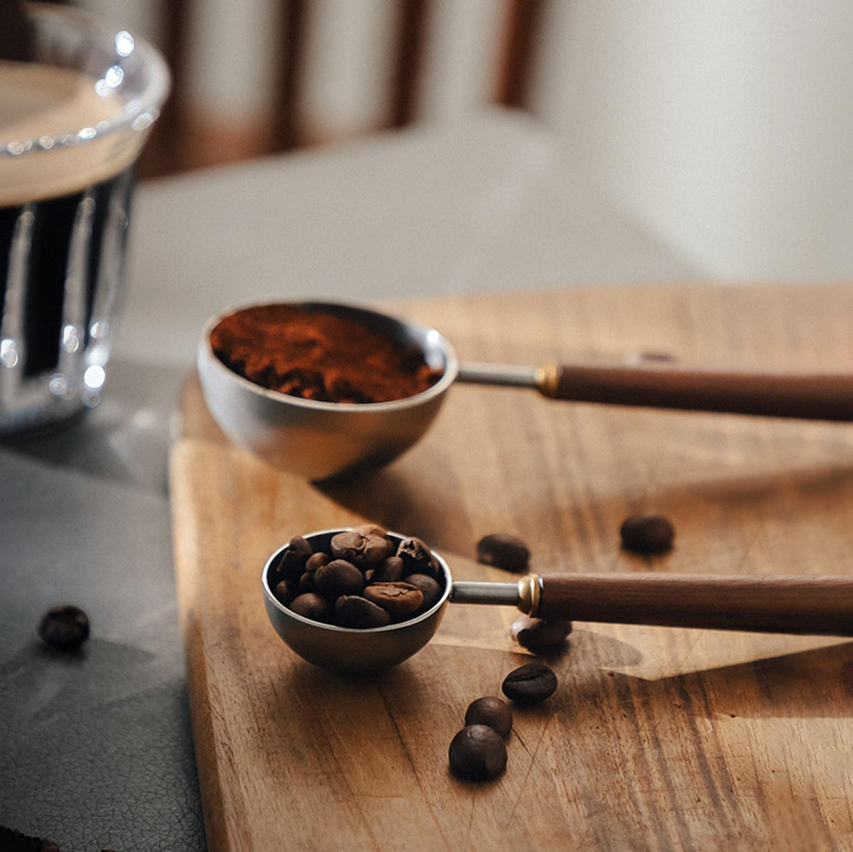 Coffee Spoon Vintage Walnut Wood Handle