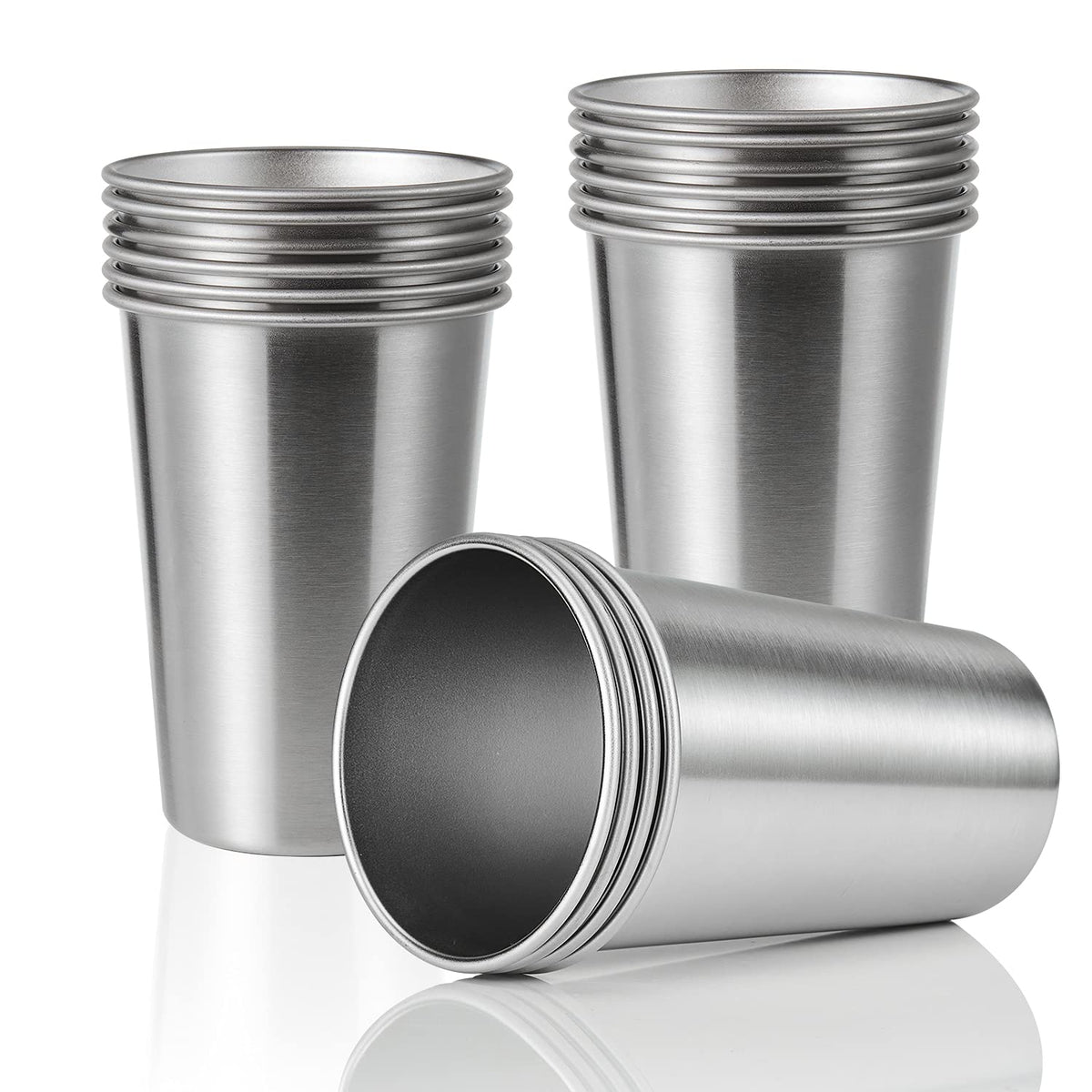 16 Pack 16oz Stainless Steel Pint Cup (16 Count)
