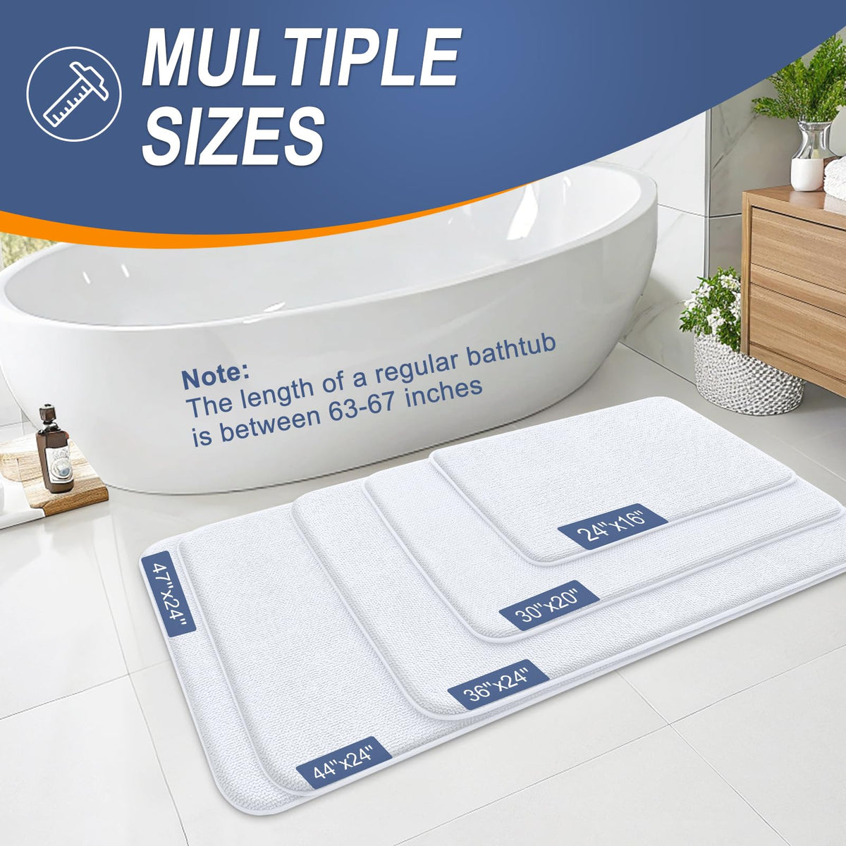 Thick Memory Foam Bathroom Rugs 36x24