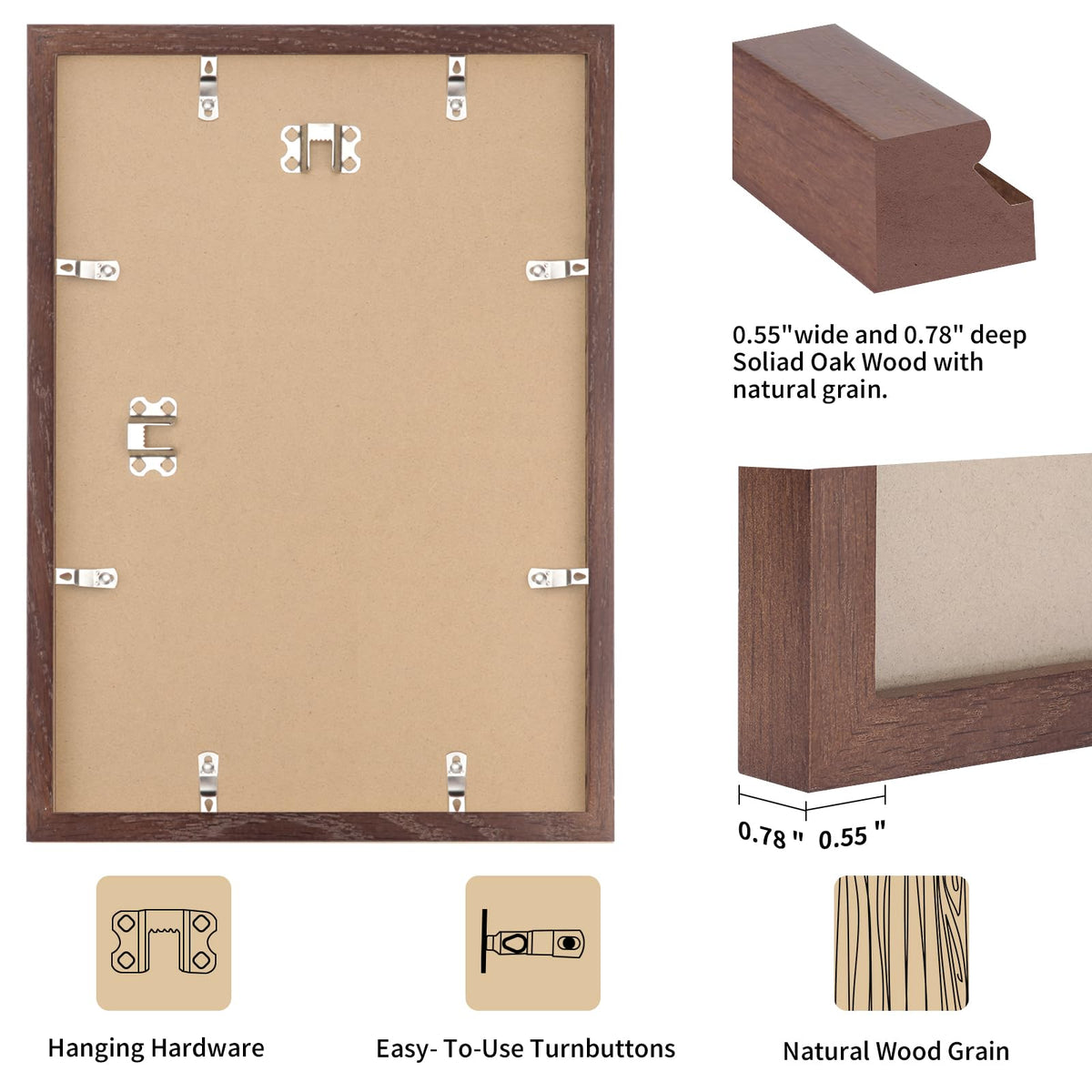 18x24 Solid Oak Wood Picture Frame