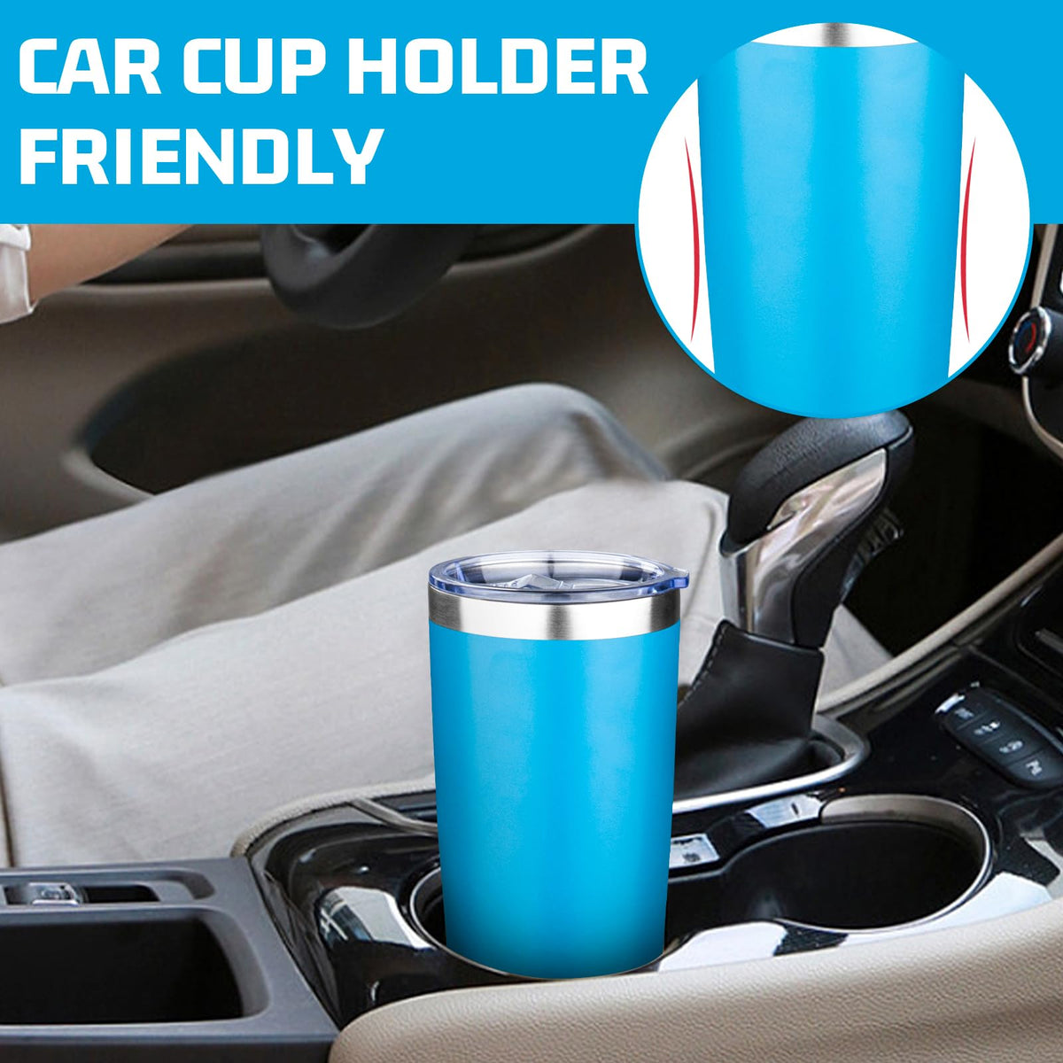 20oz Tumbler with Lid Double Wall Vacuum Insulated Travel Coffee Mug Stainless Steel Thermal Cup Powder Coated Sturdy Coffee Tumbler for Hot and Cold Beverage