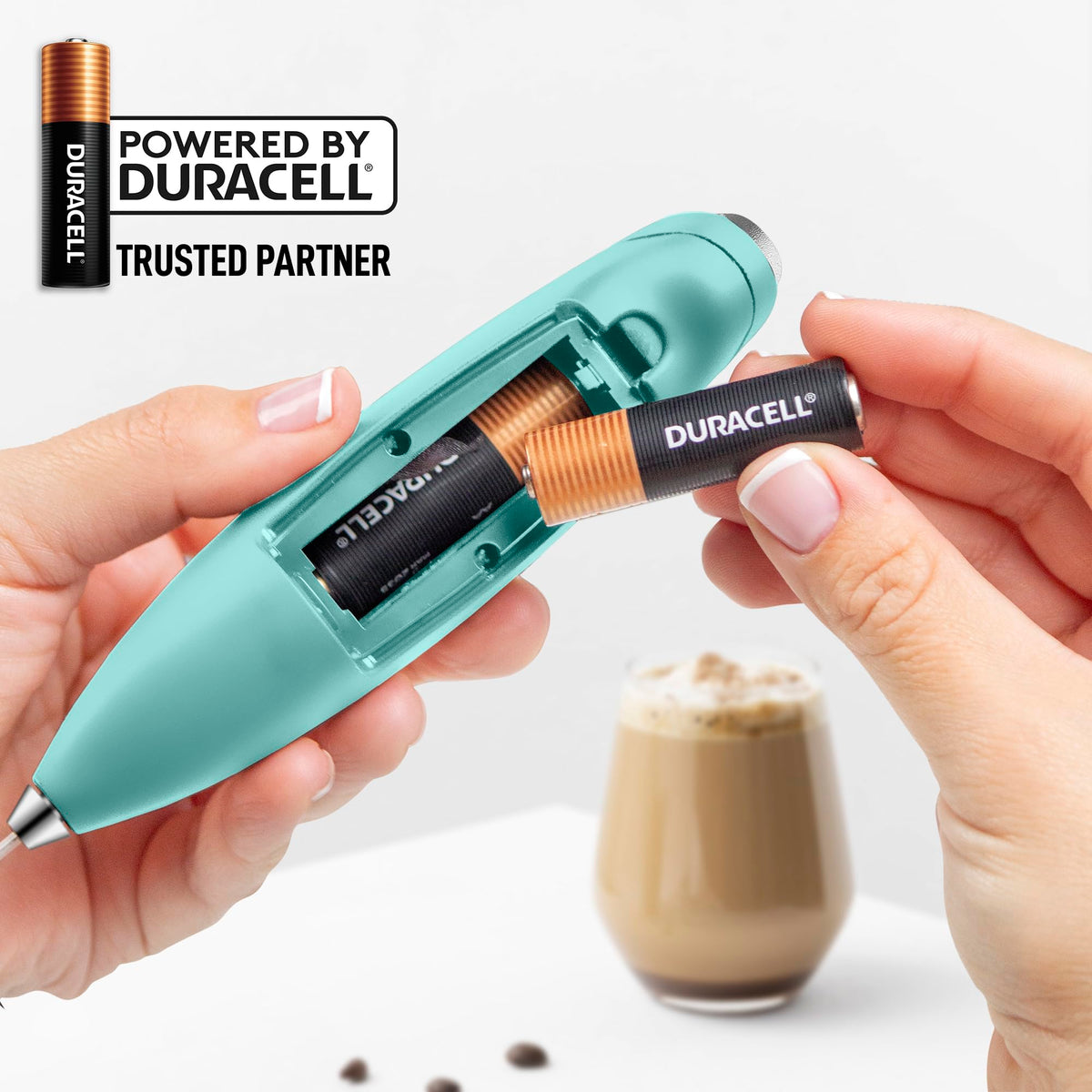 Powerful Milk Frother Wand With Duracell Batteries