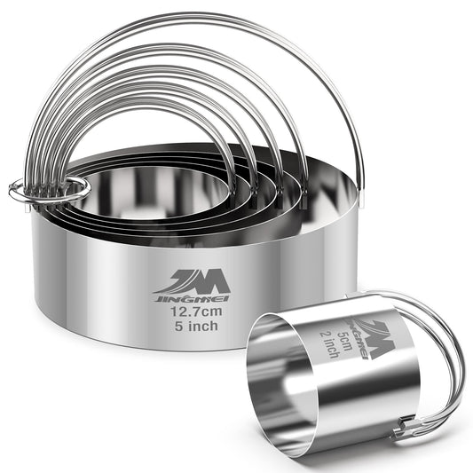 Biscuit Cutter Set for baking 2inch 2.5inch 3inch 3.5inch 4inch 5inch large size Round Cookies Cutter with Handle Professional Baking Dough Tools 6pcs set