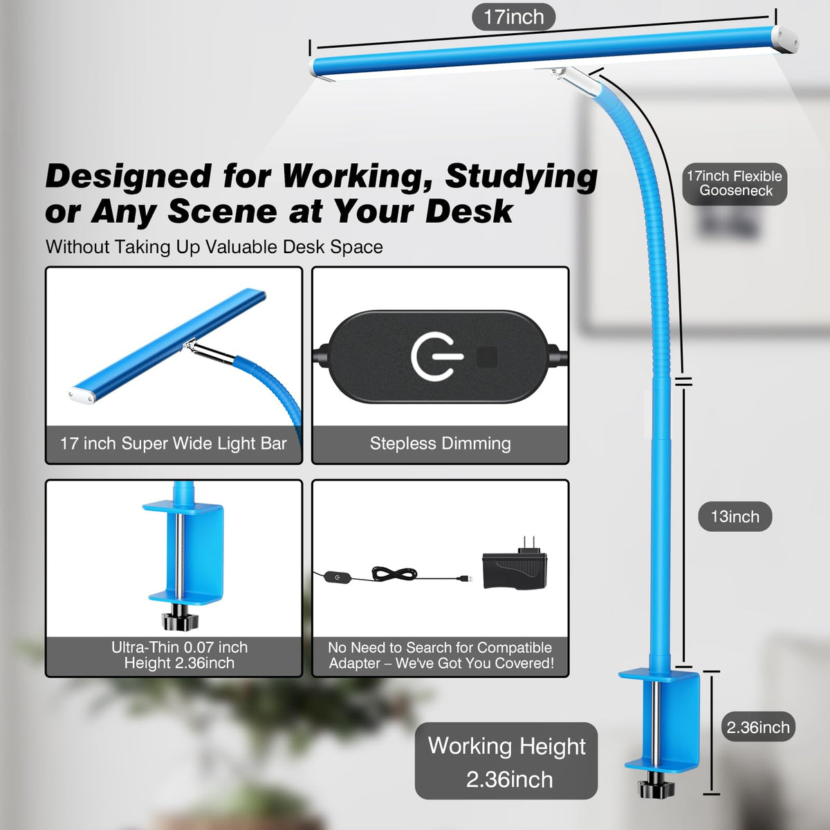 LED Desk Lamp with Clamp