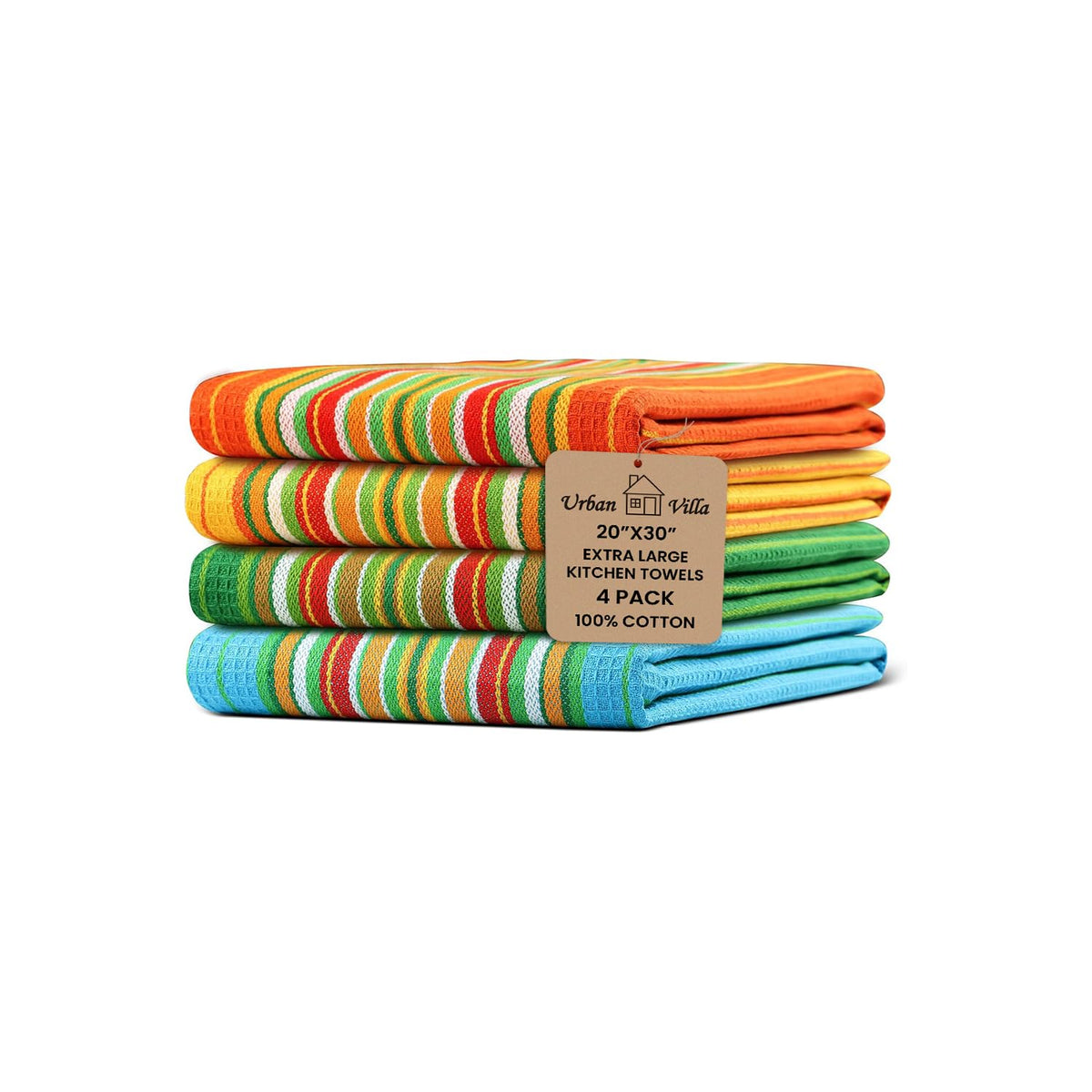Kitchen Towels Cotton Dish Towels 20”x30” (4 Count)