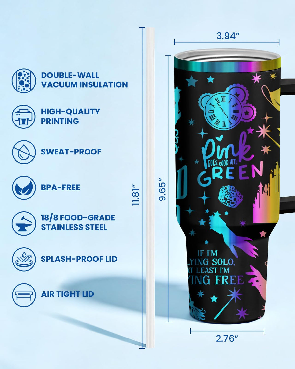 Magical Witch Black 40 oz Tumbler with Handle