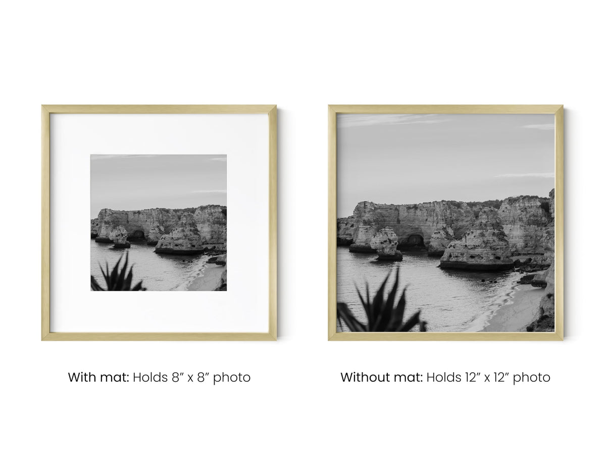 12x12 Gold Metal Picture Frames Matted to 8x8 (6 Count)