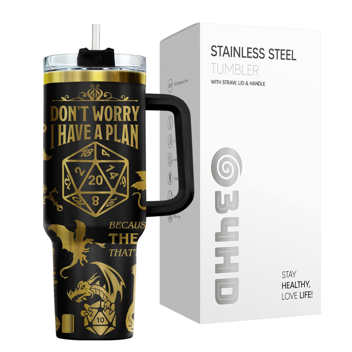 Dungeon Dice Game Master 40 oz Tumbler with Handle
