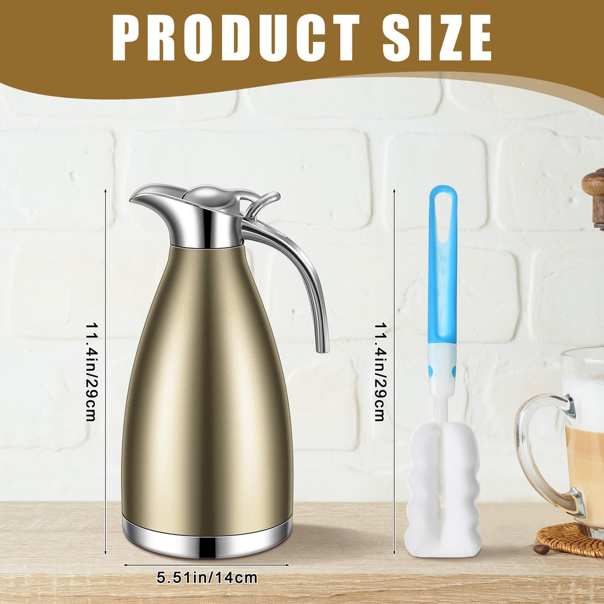 2 Pcs 68oz Thermal Coffee Carafe for Keeping Hot (2 Count)
