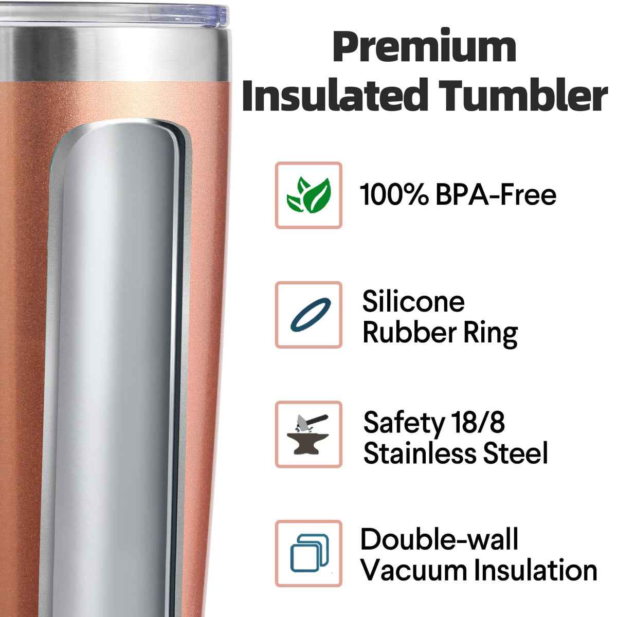 20oz Stainless Steel Tumbler with Lid and Straw