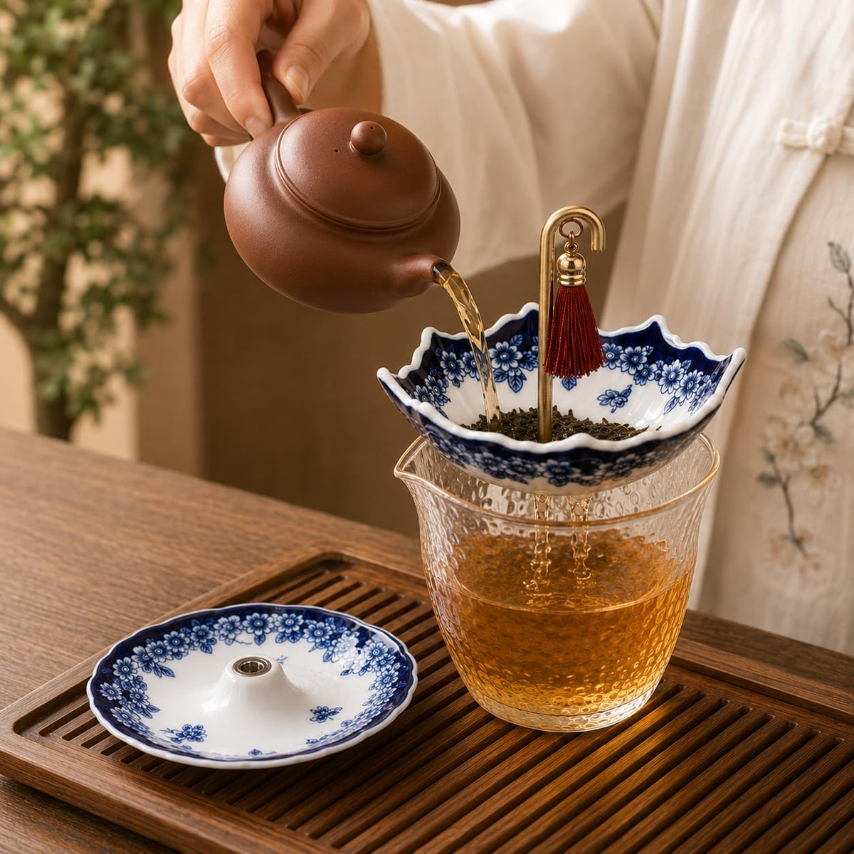 Ceramic Umbrella Tea Strainer for Loose Leaf Tea
