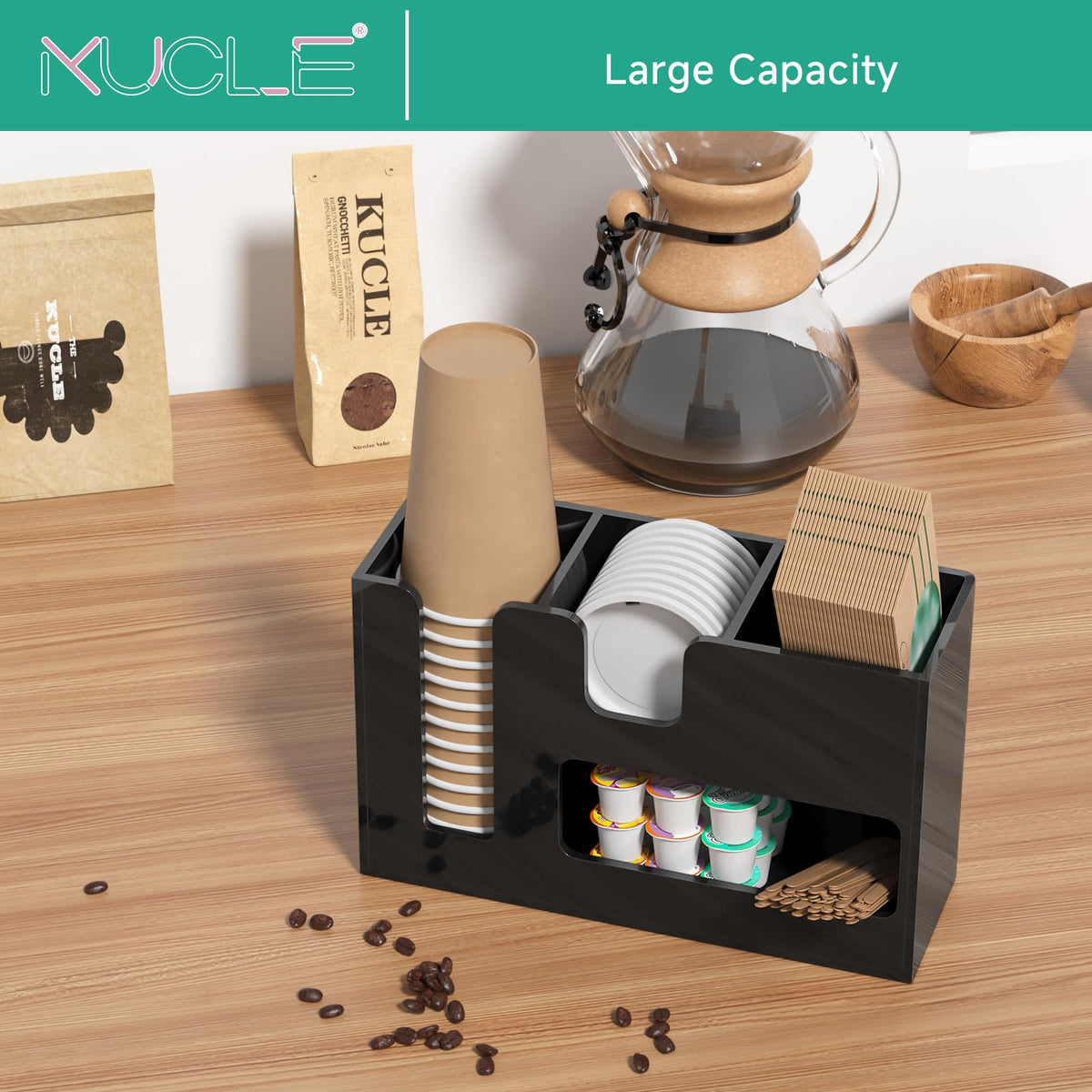 2 Tier Coffee Station Organizer for Countertop