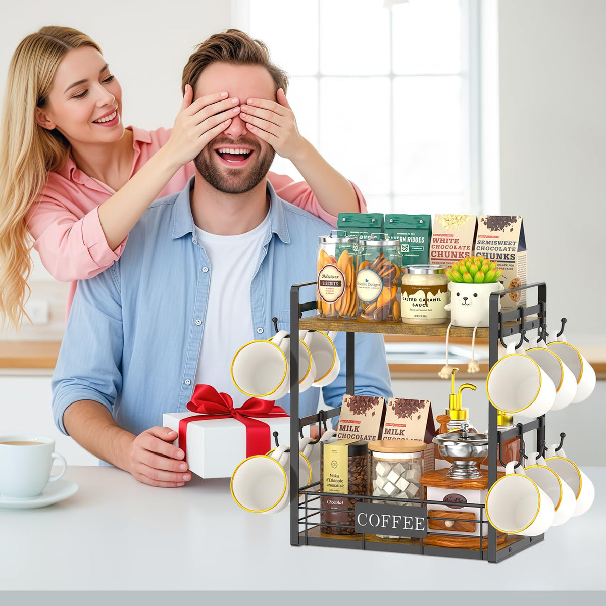 Coffee Mug Cup Holder Tree Bar Station Organizer