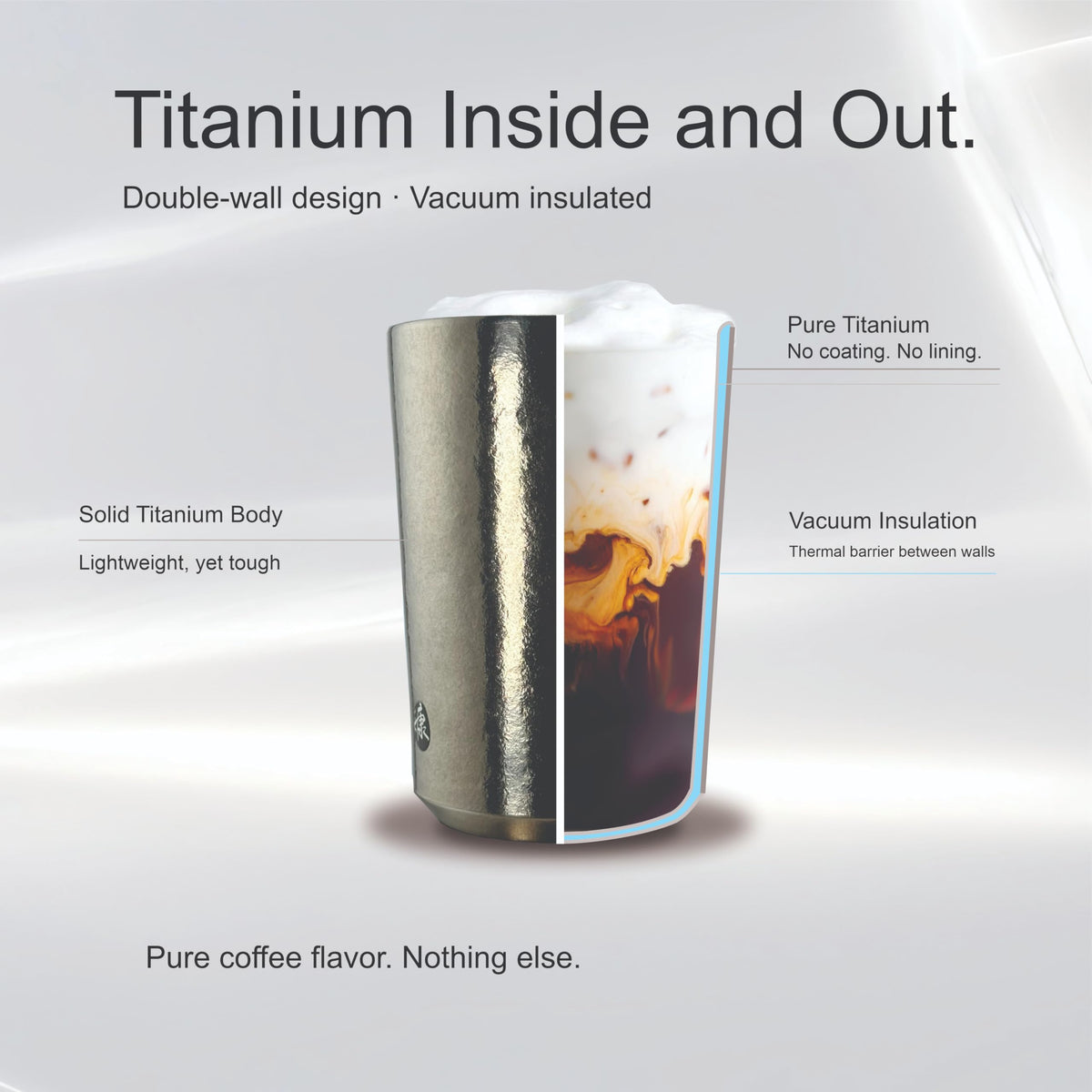 Ti Zen Pure Titanium Travel Coffee Mug