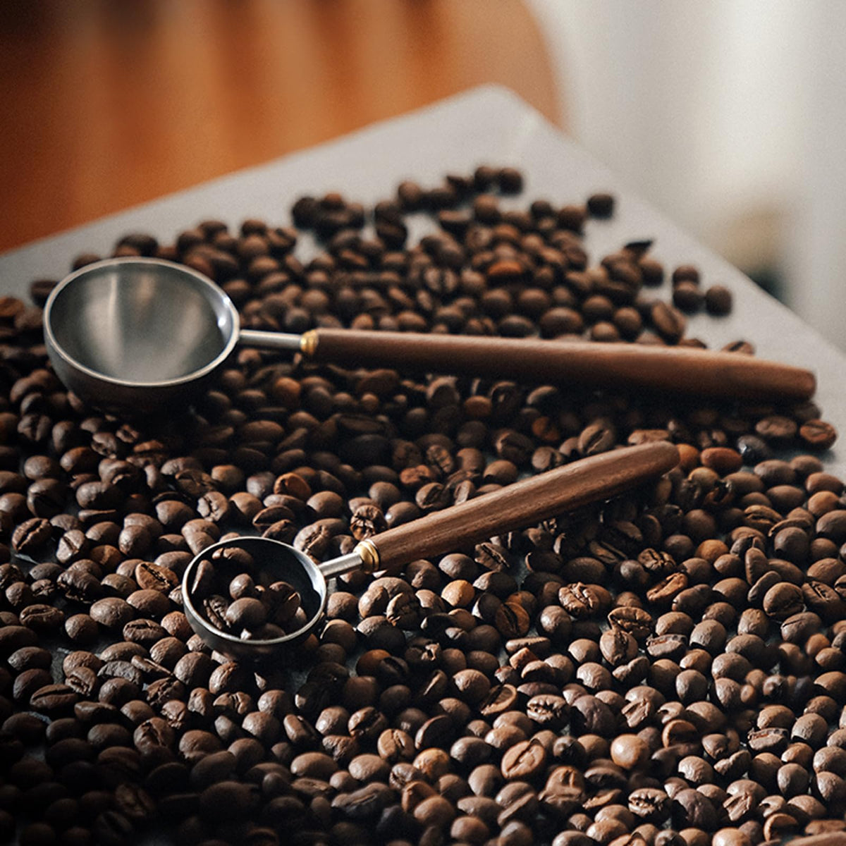 Coffee Spoon Vintage Walnut Wood Handle