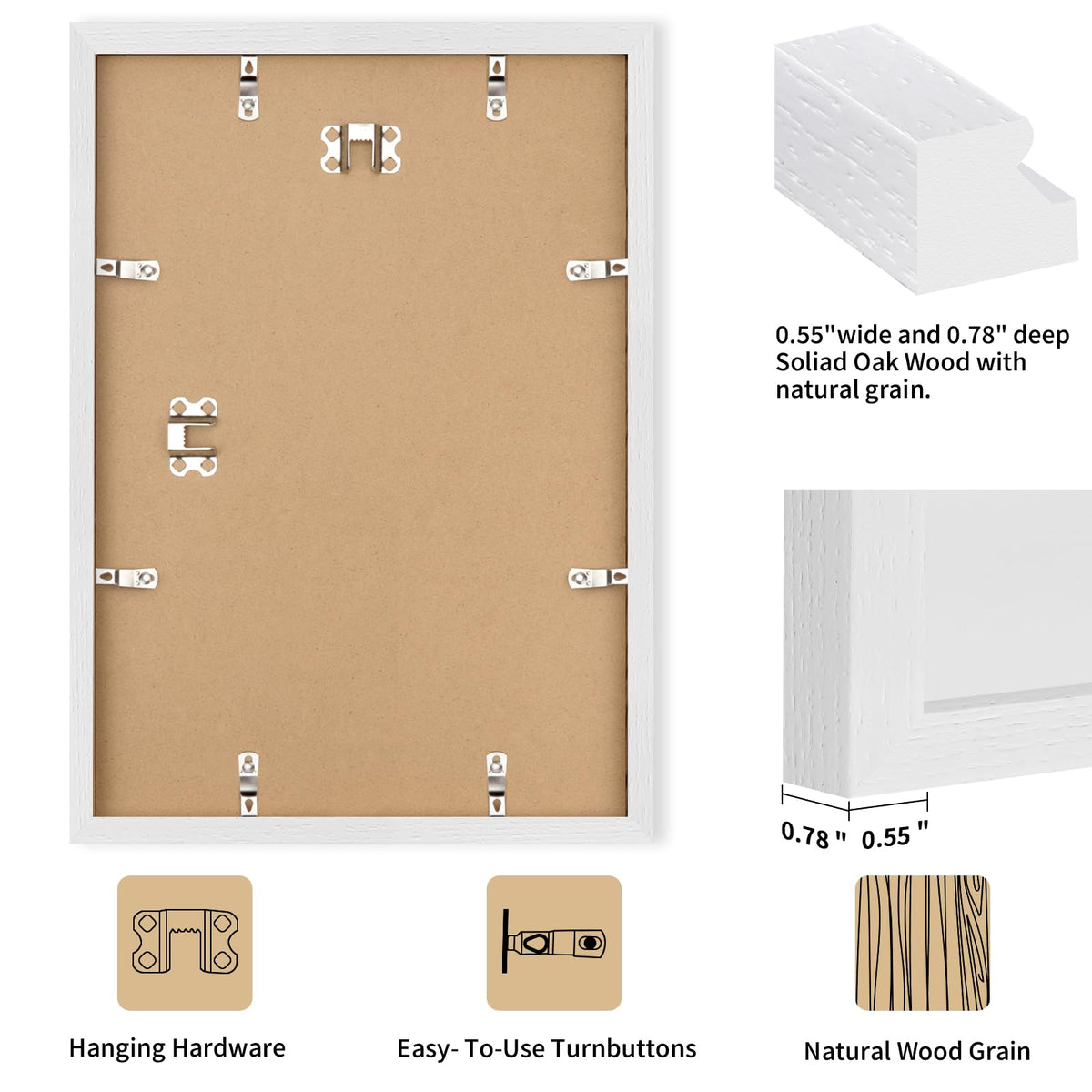 12x18 Solid Oak Wood Picture Frames