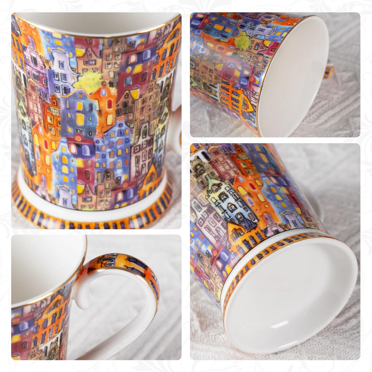 Bone China Coffee Mugs (2 Count)