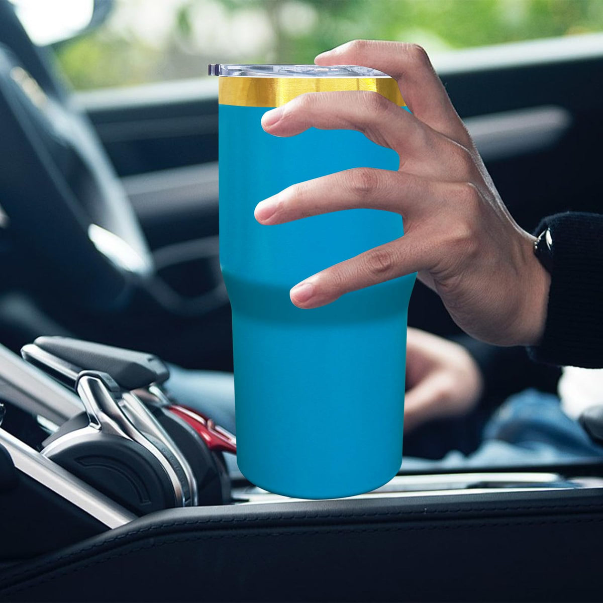 20 oz Tumbler Bulk Stainless Steel Tumblers with Lids and Straws BabyBlue (6 Count)