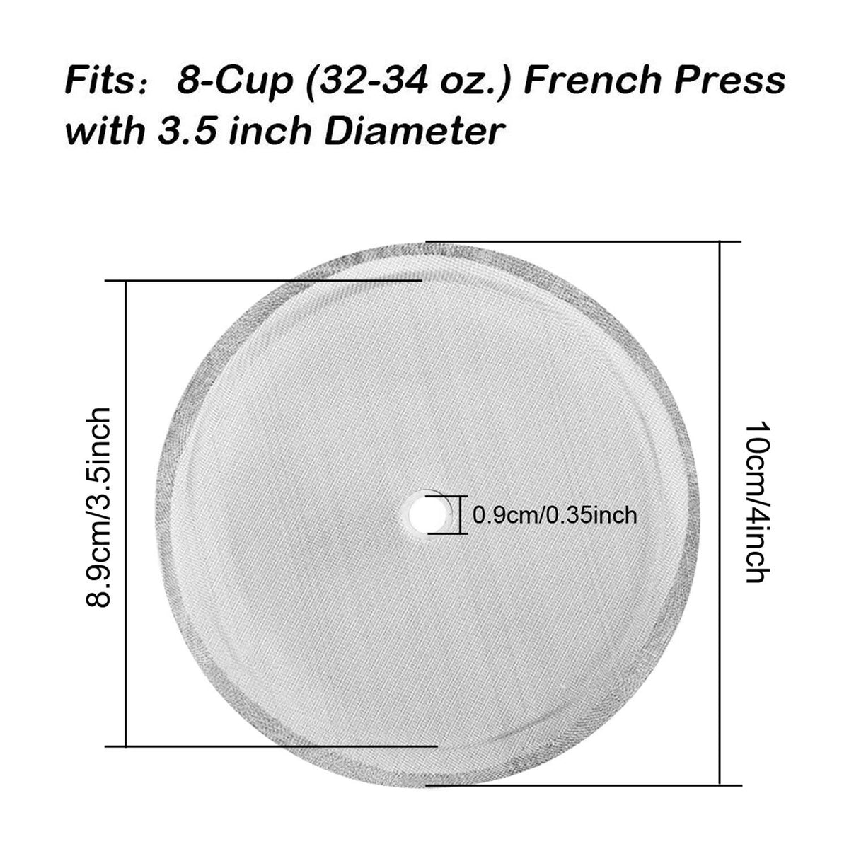2 Packs French Press Replacement Filters Mesh Screen Perfect for 34 OZ (2 Count)