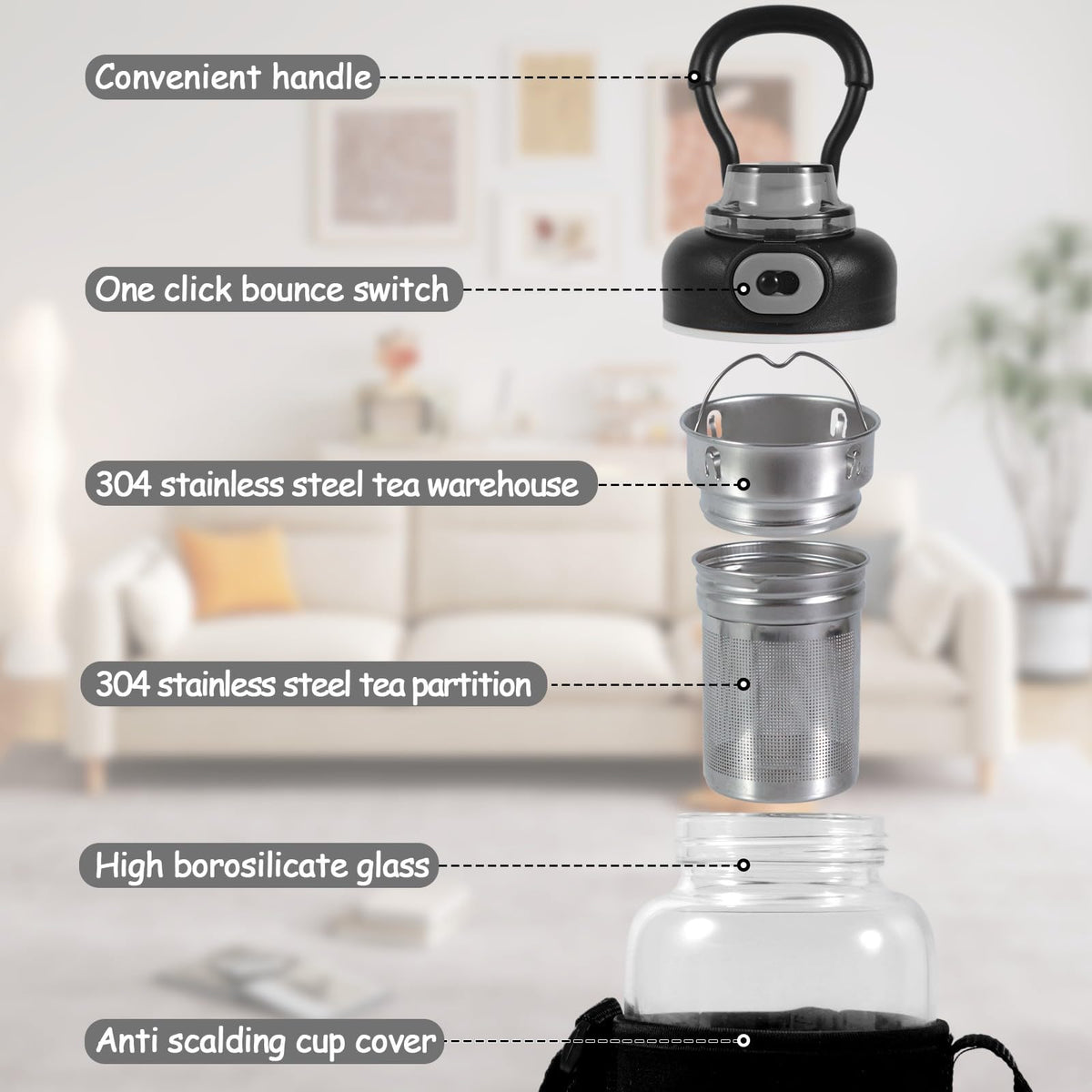 34oz tea bottle with infuser