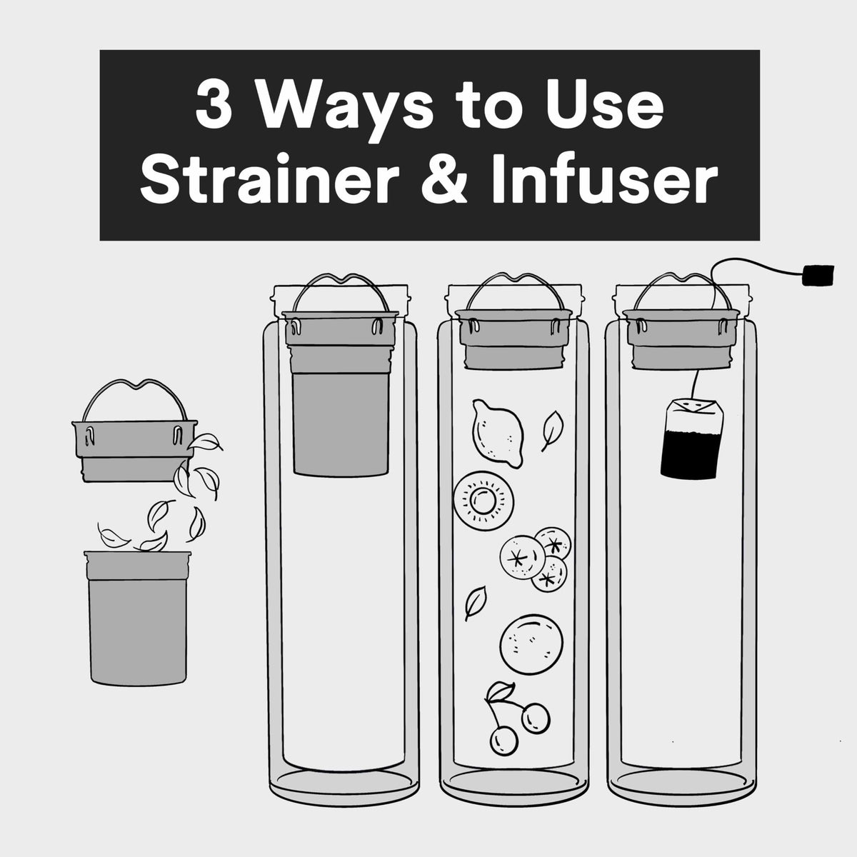 18 oz Bamboo Tea Infuser Bottle for Loose Leaf Tea