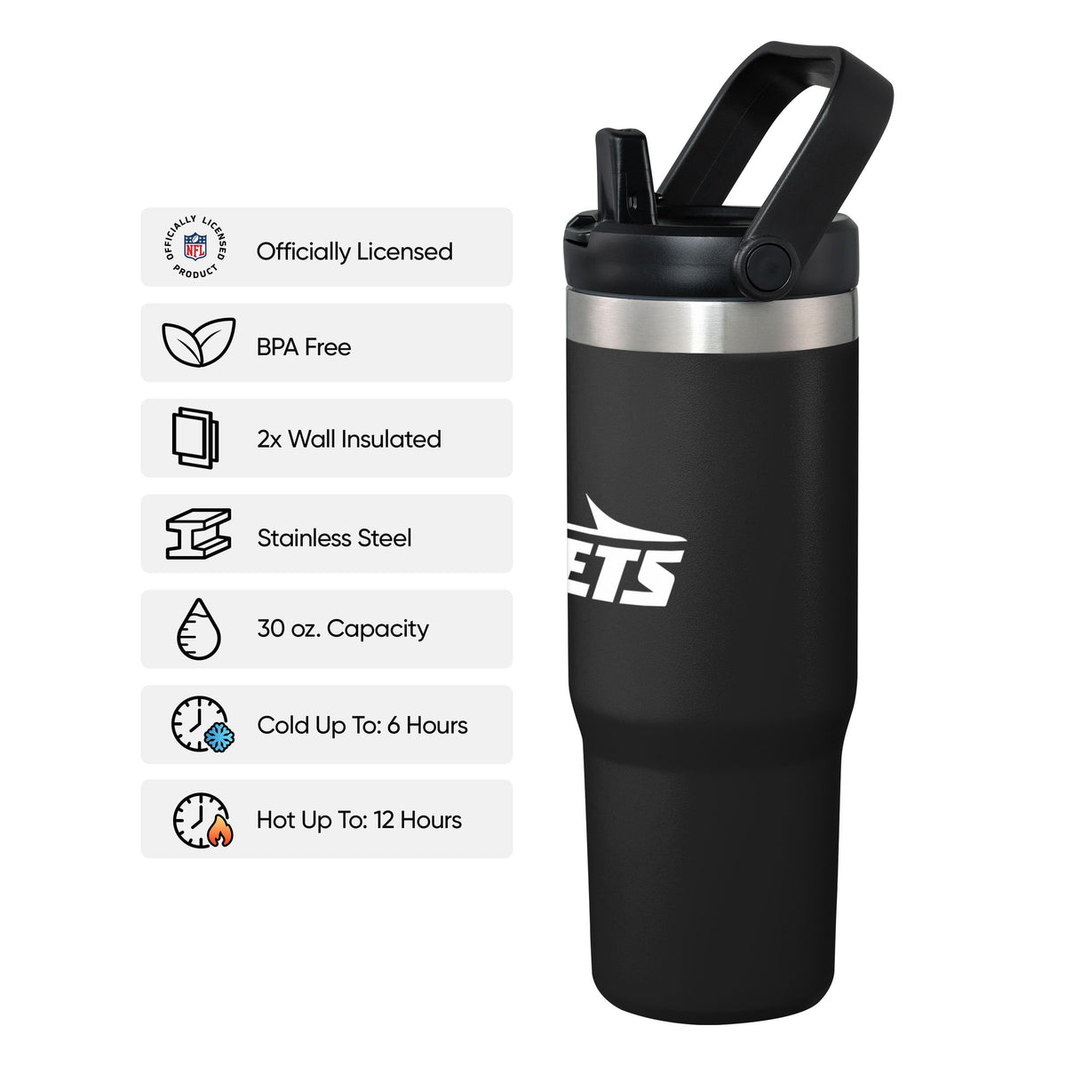 New York Jets NFL 30 oz Straw Tumbler