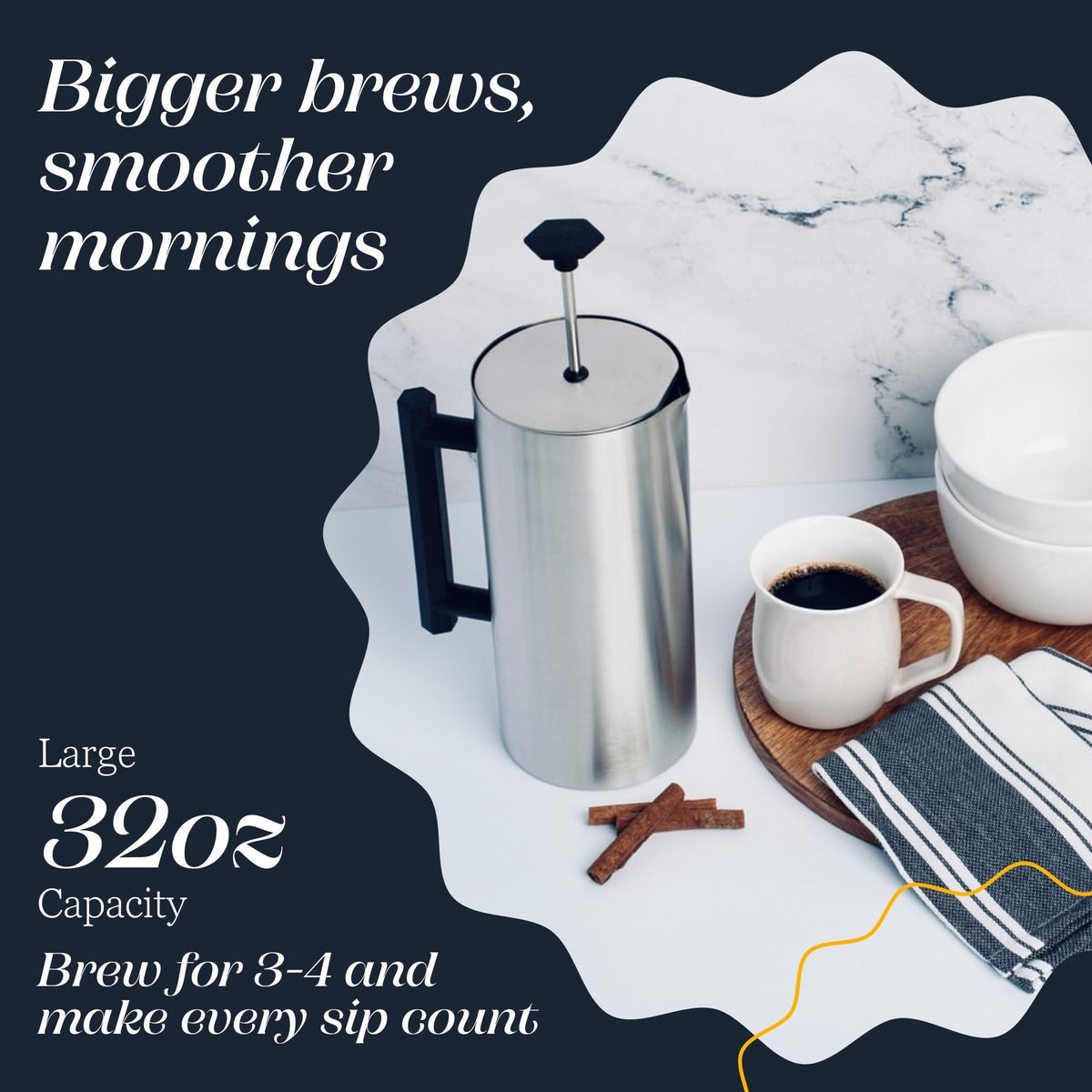 P6 32 Ounces French Press Coffee Maker