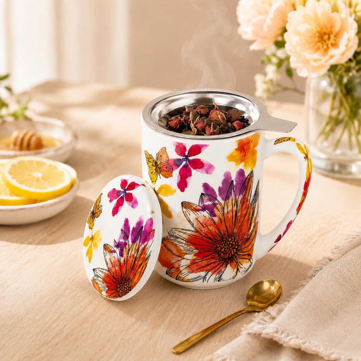 Tea Mug with Infuser and Lid