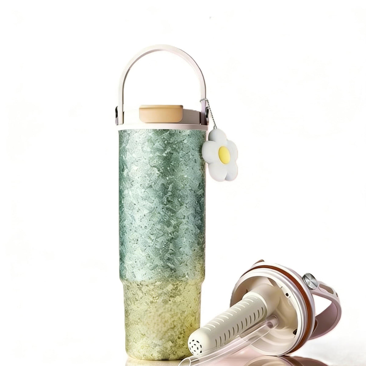 30oz 880ml Titanium Tumbler with straw lid & tea infuser