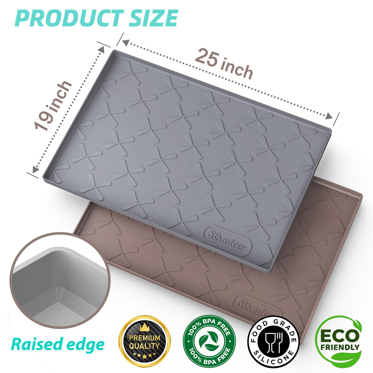 Waterproof Under Sink Mat Silicone 25"x19"