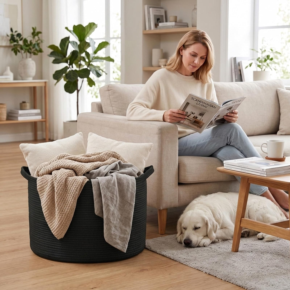 65L Large Blanket Basket